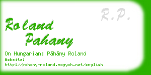 roland pahany business card